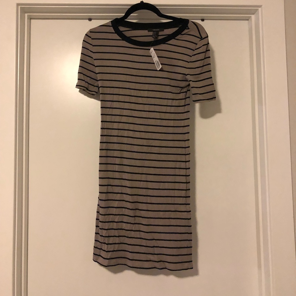 Forever 21 black and brown striped dress